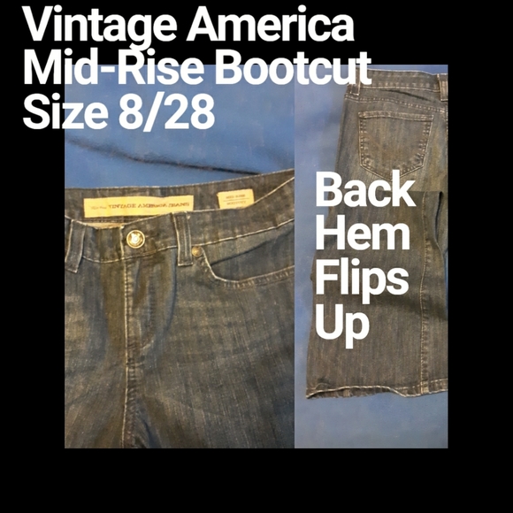 Vintage American Bootcut Jean's Mid Rise Size 8/28 - Picture 2 of 2